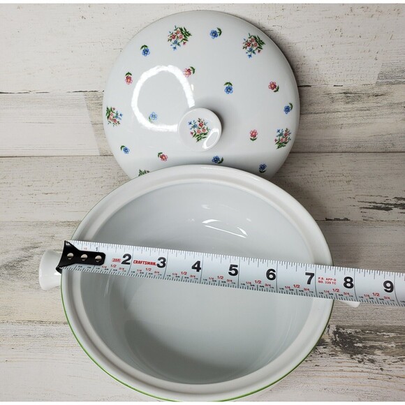 Vintage Andrea by Sadek Casserole Dish & Lid Oven To Table Floral Cookware #7096 - Picture 10 of 12